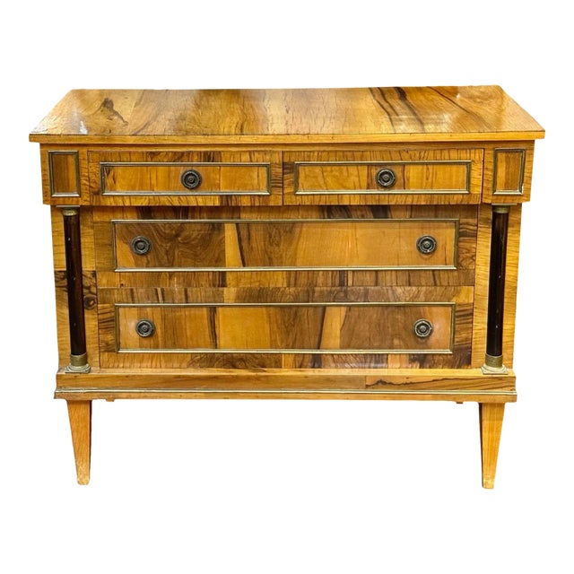 Mid-Century Italian Empire Style Walnut Chest For Sale