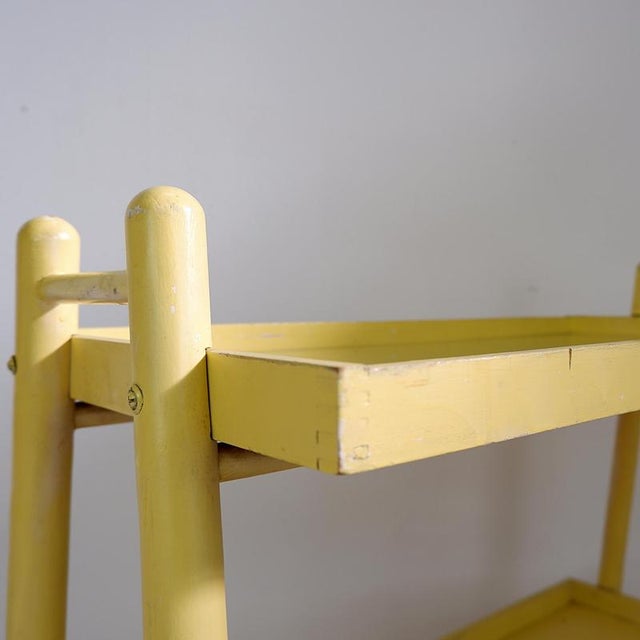 Vintage Bar Cart in Yellow Lacquered Wood For Sale - Image 6 of 15