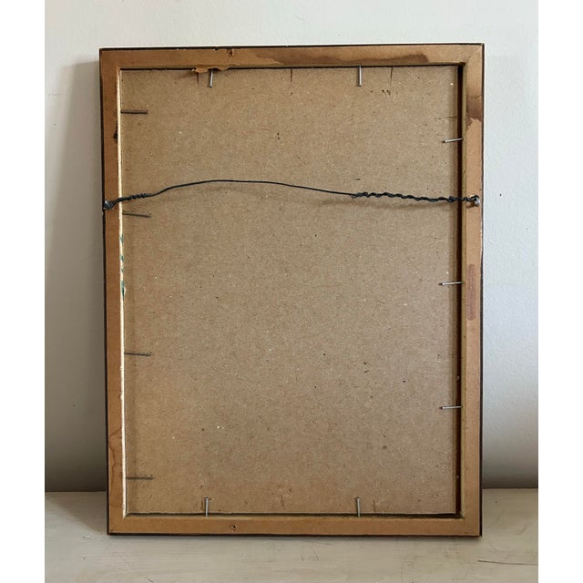 Vintage Impressionist Pastel Portrait of a Cat in Bamboo Frame For Sale In Philadelphia - Image 6 of 6