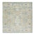Modern Sultanabad Square Wool Rug - Light Blue & Terracotta Hand-Knotted For Sale