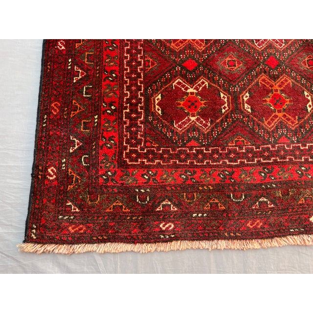Textile Vintage Afghan Ersari Turkmen All-Over Gul Rug - 7'8" X 4'1" For Sale - Image 7 of 12
