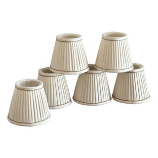 Vintage Empire Silk Chandelier Shades -- Set of 6 For Sale