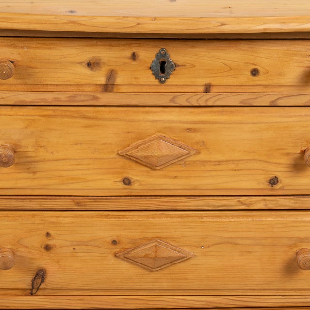 Brown 20th Century Danish Pine Small Cabinet Four Drawer Nightstand For Sale - Image 8 of 13