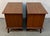 Mid 20th Century Pair of Mid-Century Walnut Nightstands With Sculpted Drawer Pulls For Sale - Image 5 of 15