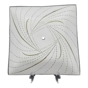 Vintage Mid-Century Modern Square Frosted Gold Glass Ceiling Light Cover Textured 14" Square Nos
