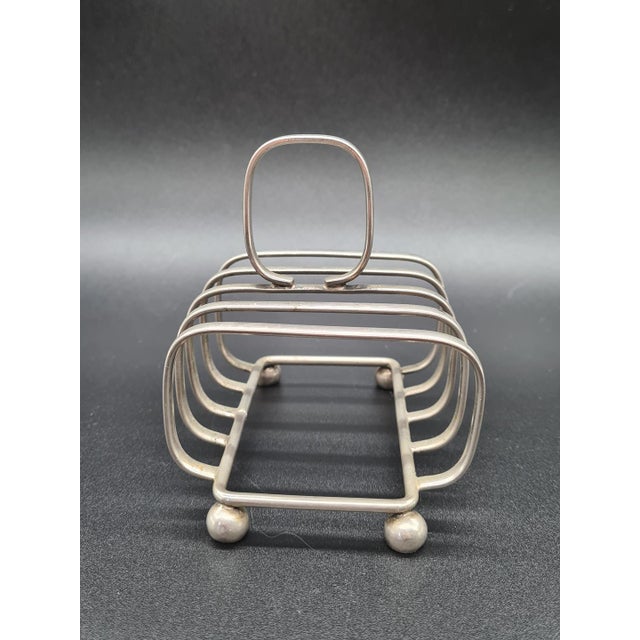 1960s 20th Century Silver-Plated Toast Rack, England, 1960s For Sale - Image 5 of 11