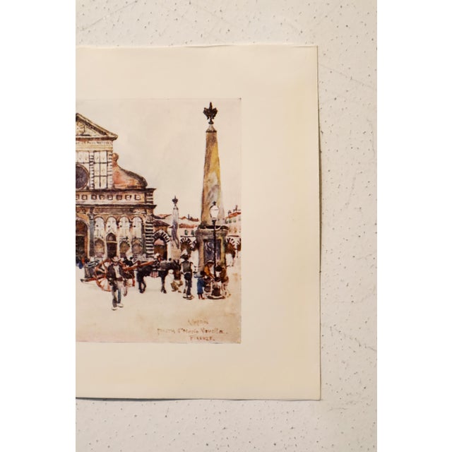 Tuscan 1905 Italian Original Print - Piazza Santa Maria Novella - From Book Florence & Some Tuscan Cities (1905) For Sale - Image 3 of 3