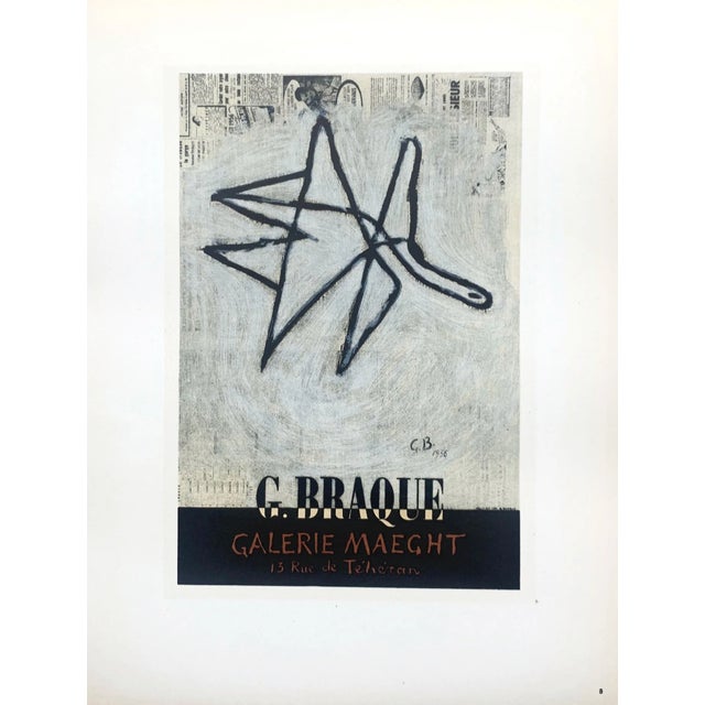 Abstract 1959 Braque Lithograph 8 Maeght Gallery Art in Posters For Sale - Image 3 of 3