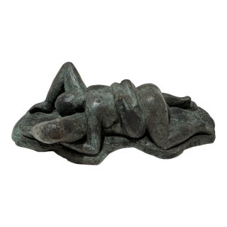 1960s Larry Mohr Bronze Lovers Sculpture Signed From Artist Estate For Sale