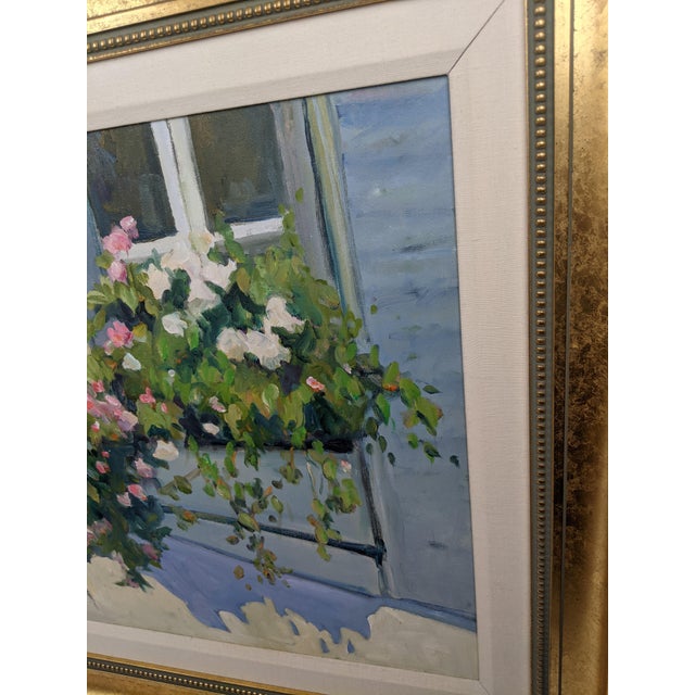 Carole McDermott Original Impressionist Floral Window Oil Painting For Sale - Image 10 of 17