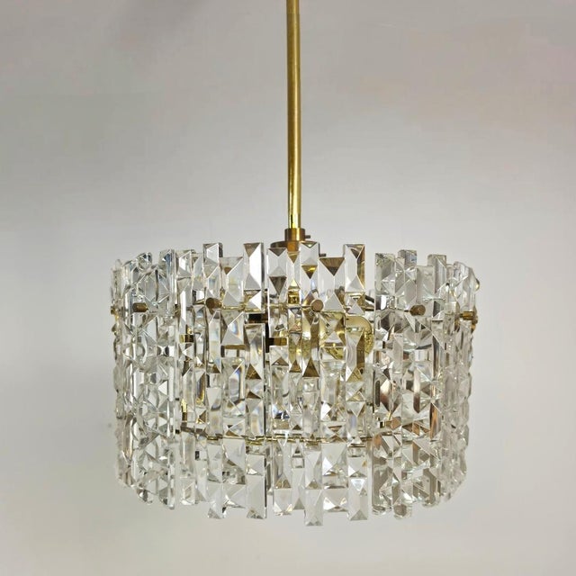 Mid-Century Facet Glass Chandelier from Kinkeldey, 1960s For Sale - Image 6 of 9