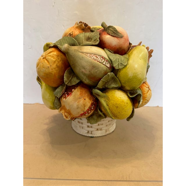 Green Large Italian Ceramic Fruit Compote Centerpiece For Sale - Image 8 of 10