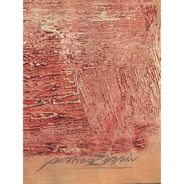 Patricia Zippin "The Wall Part 1" 1980s Mixed Media Abstract Painting For Sale - Image 4 of 6