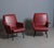 Italian Red Skai Armchairs with Black Lacquered Iron Legs, 1950s, Set of 2 For Sale - Image 6 of 6