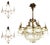 Large Bronze and Crystal Tassel Chandelier from Baccarat, Set of 3 For Sale