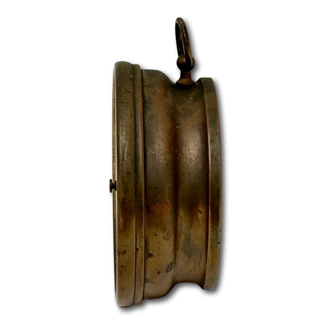 Fine Antique Brass Ships Holosteric Barometer & Thermometer by Pertius,Hulot,Bourgeois & Naudet Paris France For Sale - Image 10 of 18