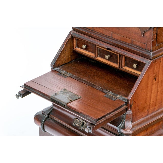 Antique Salesman Sample English Walnut Secretary Bookcase For Sale - Image 10 of 18