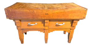 Vintage French Butcher's Block, 1925