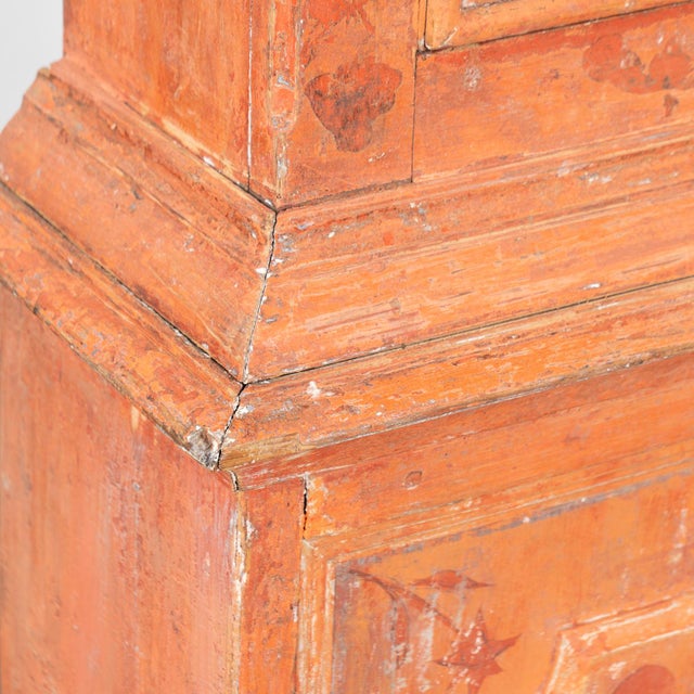 Early 19th Century Original Hand Painted Tall Swedish Grandfather Clock For Sale - Image 11 of 14