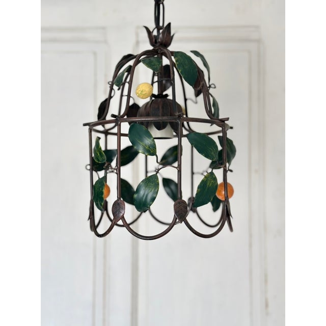 French Citrus Fruit Tole Cage Chandelier by J.P. Ryckaert, 1990s For Sale - Image 15 of 18