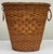 Boho Chic Vintage Handwoven Split Reed and Wicker Waste Basket For Sale - Image 3 of 10