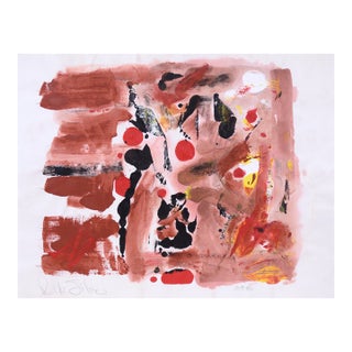Sepia Abstract Expressionist Composition in Acrylic on Paper by Ricardo De Silva For Sale