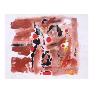 Sepia Abstract Expressionist Composition in Acrylic on Paper by Ricardo De Silva