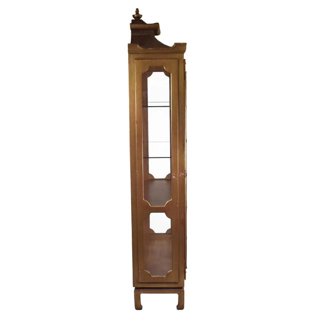 Asian 1970s Illuminated Gold Leaf Pagoda Cabinet For Sale - Image 3 of 8