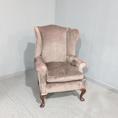 Wood Georgian Style Wing Back Chair For Sale - Image 7 of 7