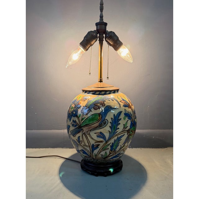 Middle Eastern Qajar Vase Converted to a Table Lamp, Late 1800s to Early 1900s For Sale - Image 9 of 10