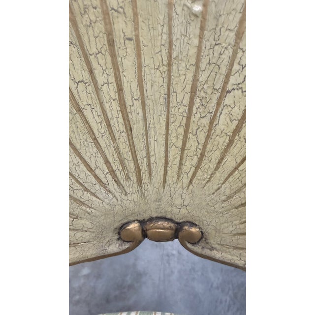 Cream Vintage Italian Venetian Grotto Hollywood Regency Style Carved Shell Back Armchair For Sale - Image 8 of 14