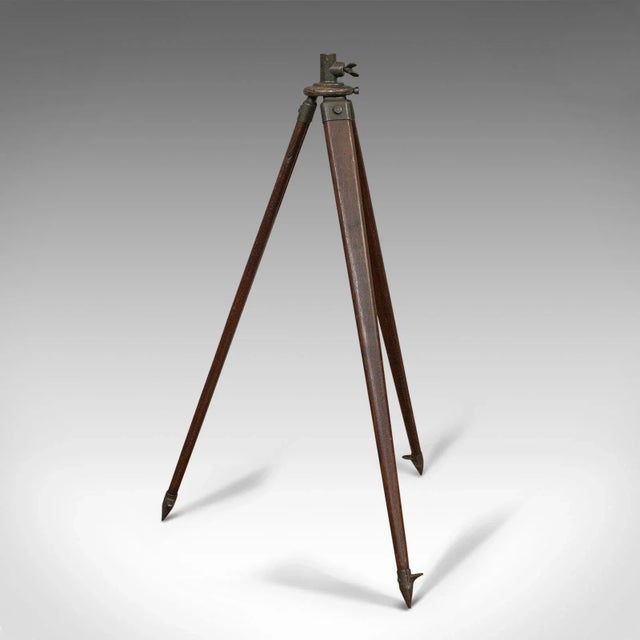 Mid 20th Century 20th Century Oak and Bronze Telescope Tripod For Sale - Image 5 of 12