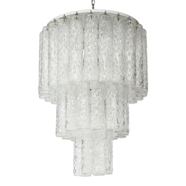 Murano Glass Tube Chandelier For Sale