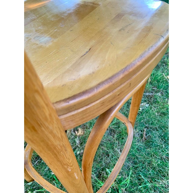 Curly Maple bentwood chairs by Thonet circa 1960s. A good example of the transitional design from bent roundwood to bent...