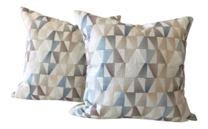 Mid-Century Modern Hodsoll McKenzie "Clayton" Embroidered Pillows - a Pair