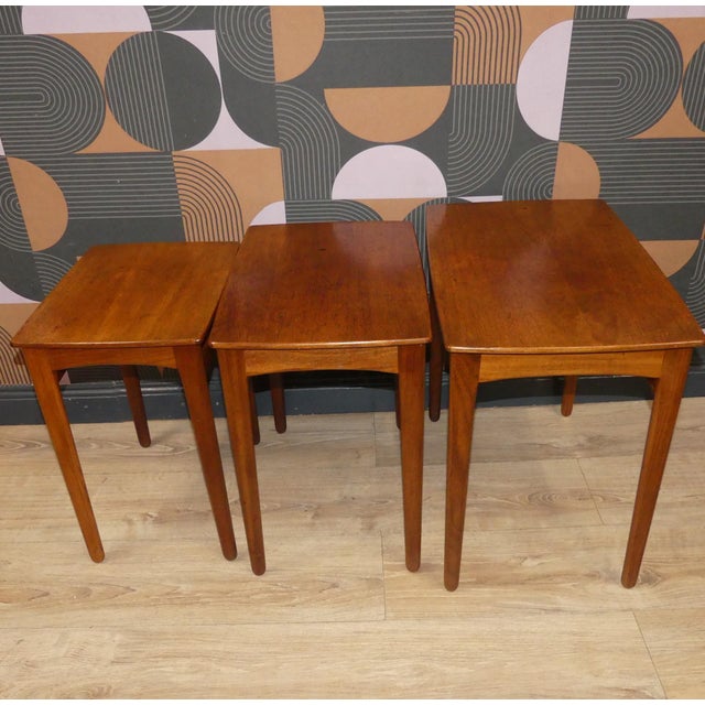 Mid-Century Modern Mid Century Modern Teak Nesting Tables by Svend Åge Madsen for Karl Lindegaard Furniture Factory, 1960s, Set of 3 For Sale - Image 3 of 14