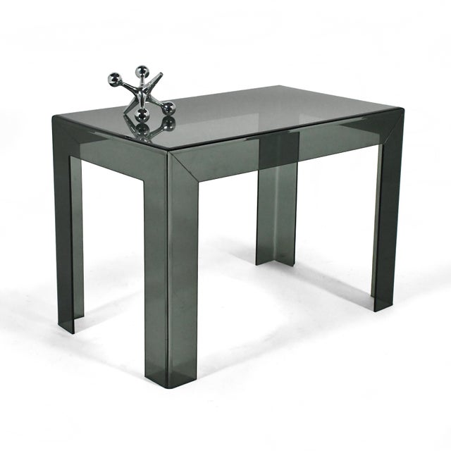 Les Prismatiques Smoked Lucite Side / End Table For Sale - Image 9 of 9