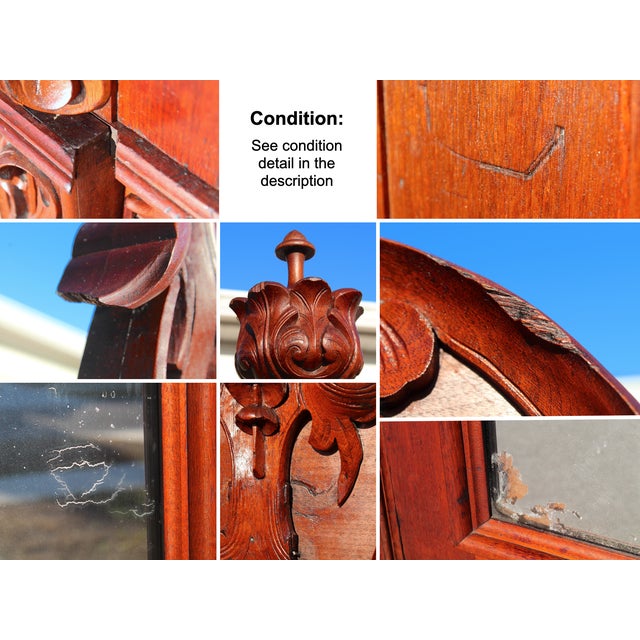 Monumental 19th Century Rococo Revival Bedroom Set – Hand Carved Queen Bed & Armoire – Museum Quality For Sale - Image 18 of 18