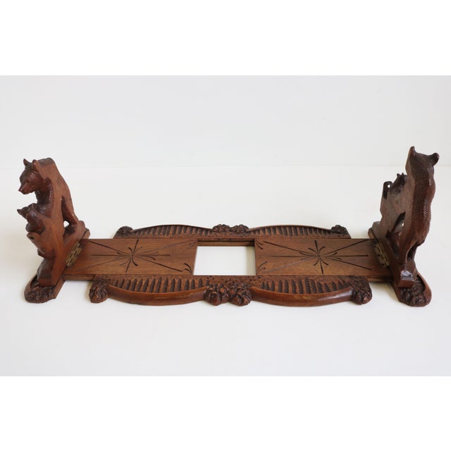 Antique Black Forest Swiss Bear Adjustable Bookshelf, 1880 For Sale - Image 3 of 12