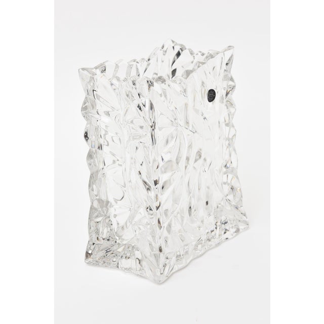 Rosenthal Studio Line Vintage Rosenthal Crystal Crushed Paper Bag Glass Vase For Sale - Image 4 of 8