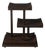 Art Deco Rectilinear Swooping Three Tier Walnut Offset Side Table W/ Plinth Base For Sale