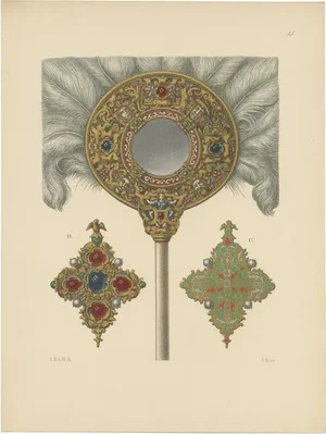 Dr. J.H. von Hefner-Alteneck, Oval Feather Duster with Mirror, 1890, Paper