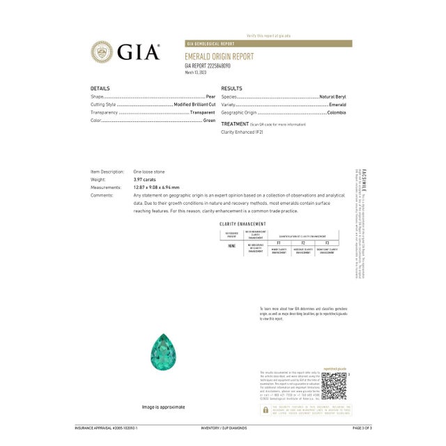Metal Late 20th Century Vintage Platinum Gia Colombian Emerald Diamond Cocktail Ring, Size 4.75 For Sale - Image 7 of 8