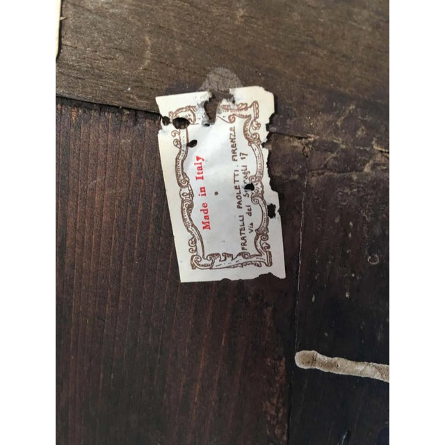 Gold Italian Neoclassical Painted Giltwood Demilune Console with Matching Mirror For Sale - Image 8 of 9