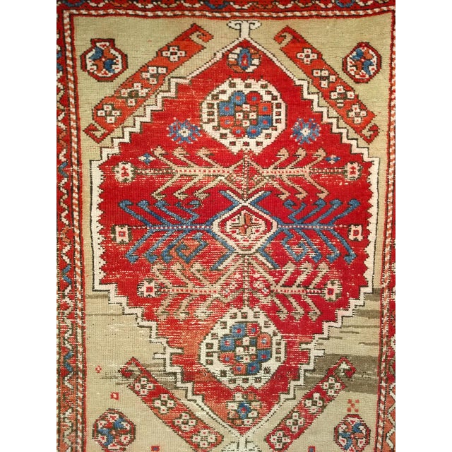 19th Century Handwoven Anatolian Village Area Rug, Wool, Vegetable Dyed' 4' x 5' For Sale - Image 16 of 18