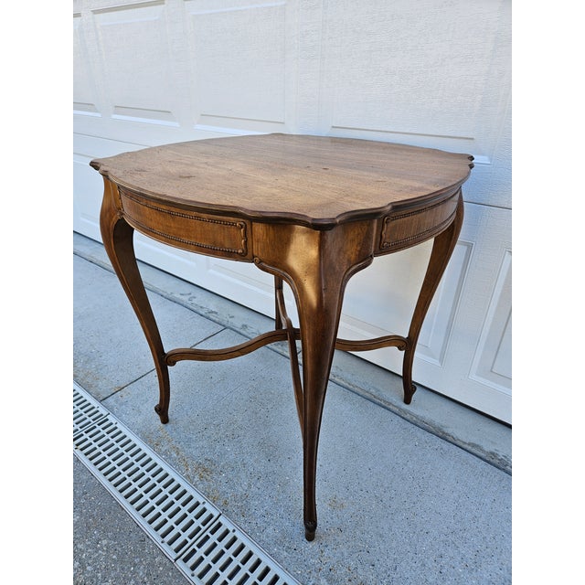 French Side Table With Beaded Side Panels For Sale - Image 4 of 11