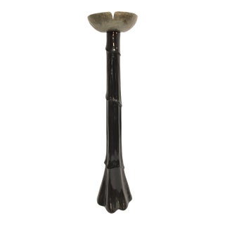 Serge Roche Black Draped Art Deco Torch Floor Wall Lamp For Sale