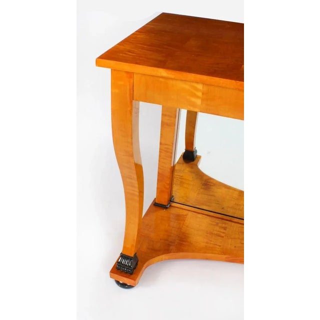 Antique Biedermeier Maserbirch Console Table, 19th Century For Sale - Image 3 of 12