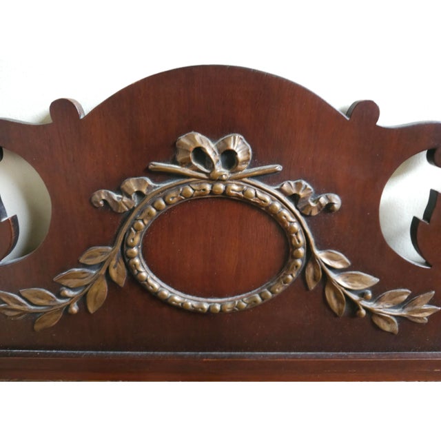 Mid 20th Century 1940s George II Style Oxford Mahogany Scroll Ear Mirror For Sale - Image 5 of 8