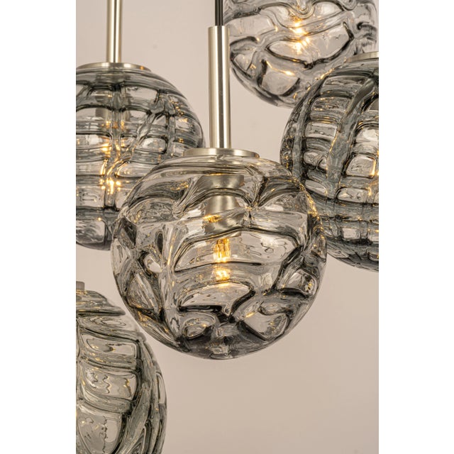 Metal Large Cascade Murano Glass Chandelier attributed to Doria, Germany, 1970s For Sale - Image 7 of 11